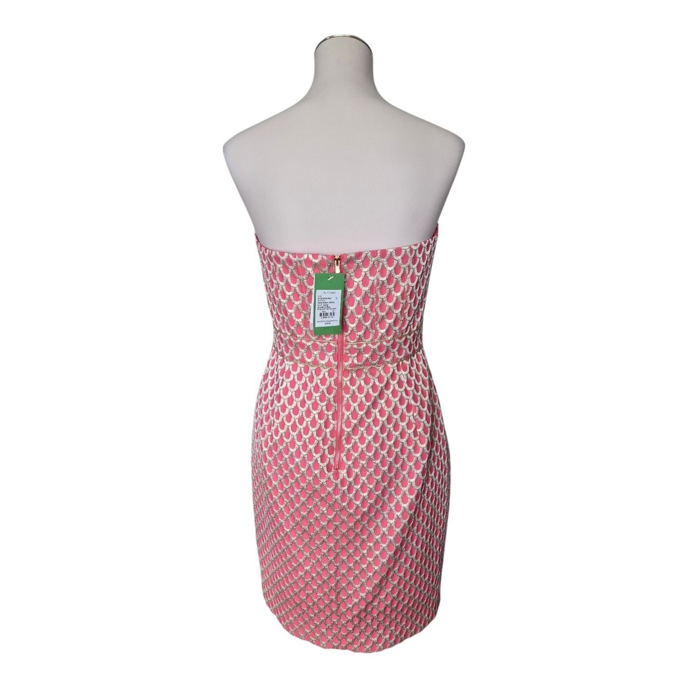 Lilly Pulitzer Josephina Strapless Dress Size 10‎ Coral Scallop Jacquard New - Picture 5 of 10
